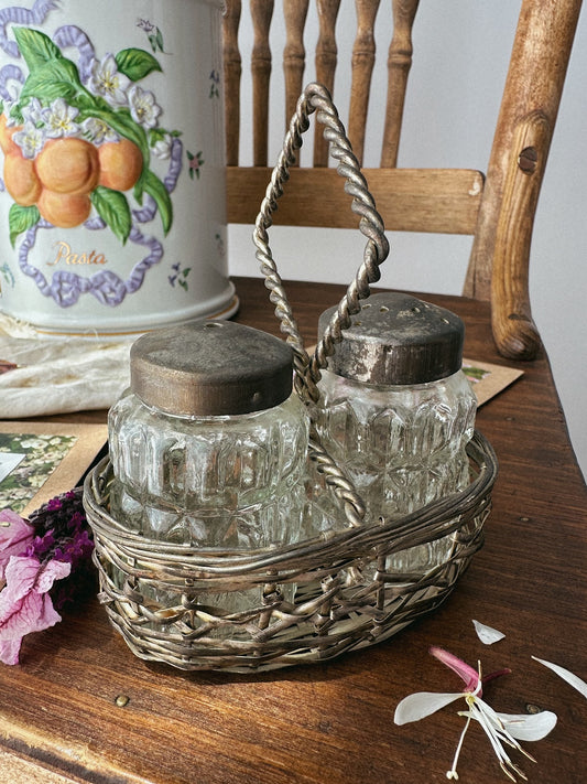 Flower Seed Shaker Set - Vintage Glass